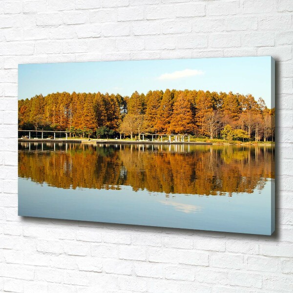 Canvas wall art Forest by the lake