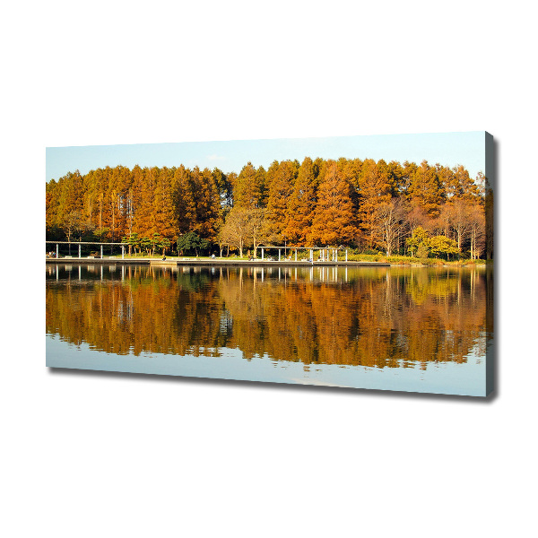 Canvas wall art Forest by the lake