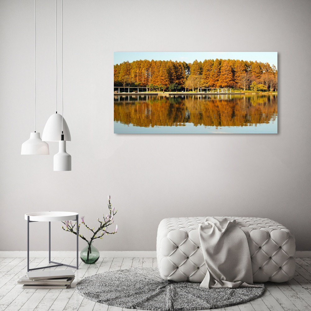 Canvas wall art Forest by the lake