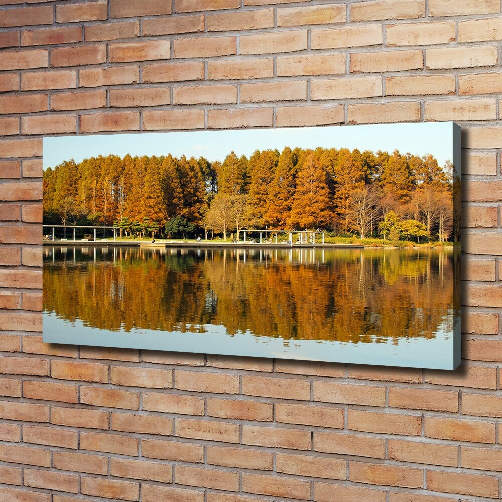 Canvas wall art Forest by the lake