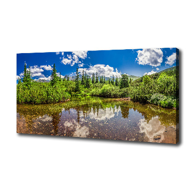 Canvas wall art Lake in the forest