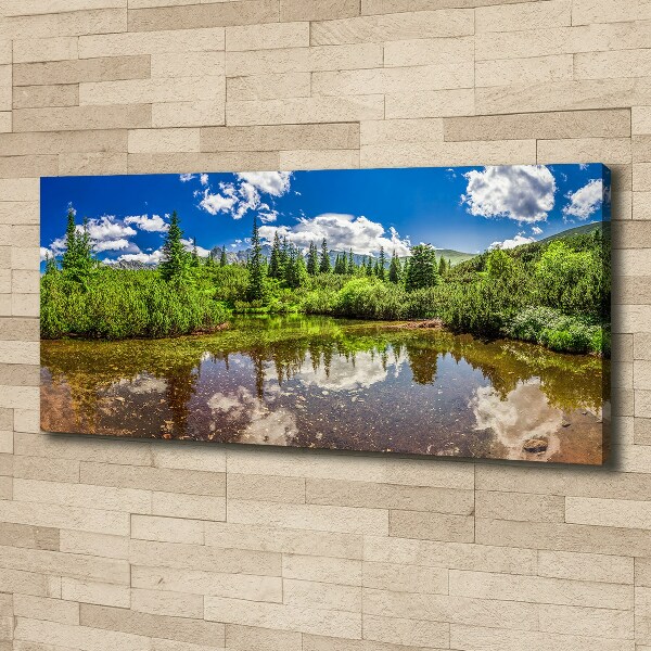 Canvas wall art Lake in the forest