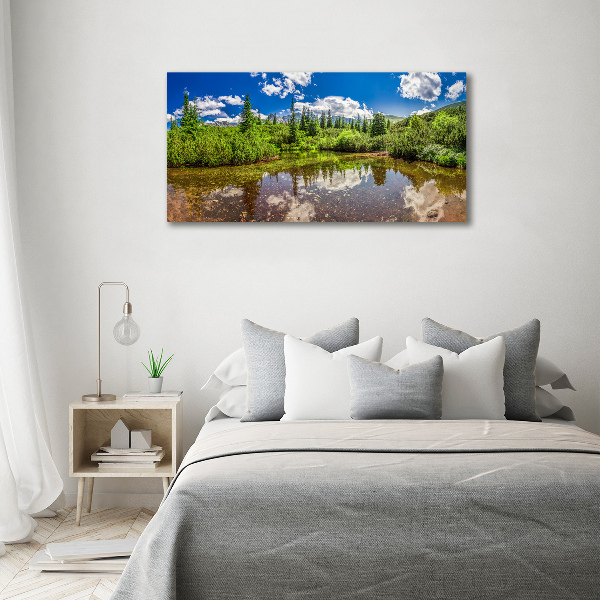 Canvas wall art Lake in the forest