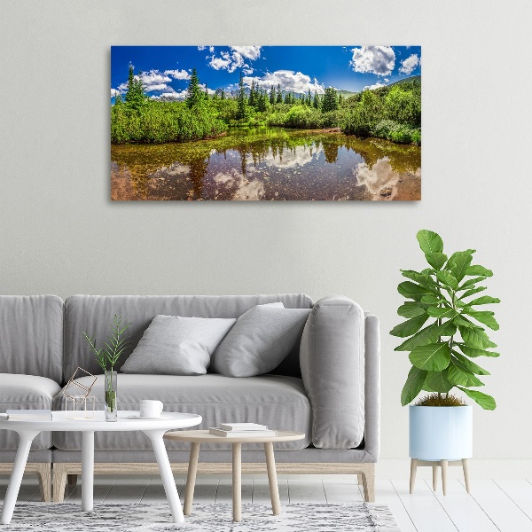 Canvas wall art Lake in the forest