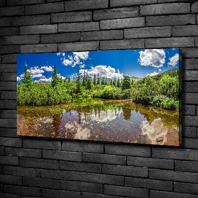 Canvas wall art Lake in the forest