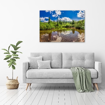 Canvas wall art Lake in the forest