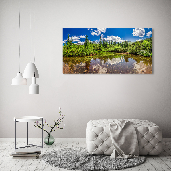 Canvas wall art Lake in the forest