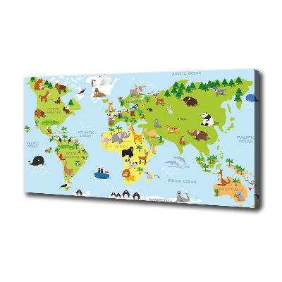 Canvas wall art Map of Animals