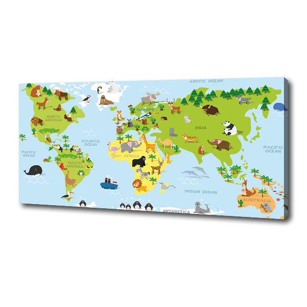 Canvas wall art Map of Animals