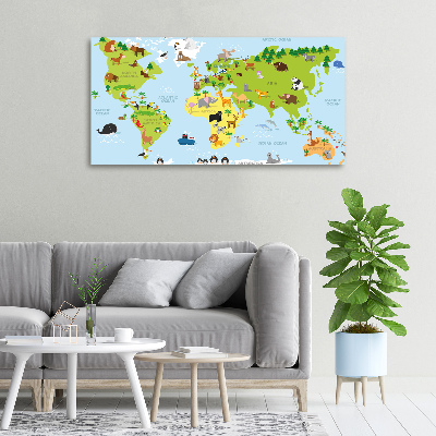 Canvas wall art Map of Animals