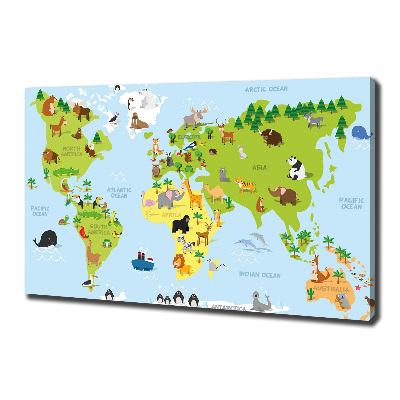 Canvas wall art Map of Animals