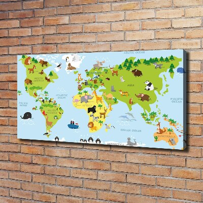 Canvas wall art Map of Animals