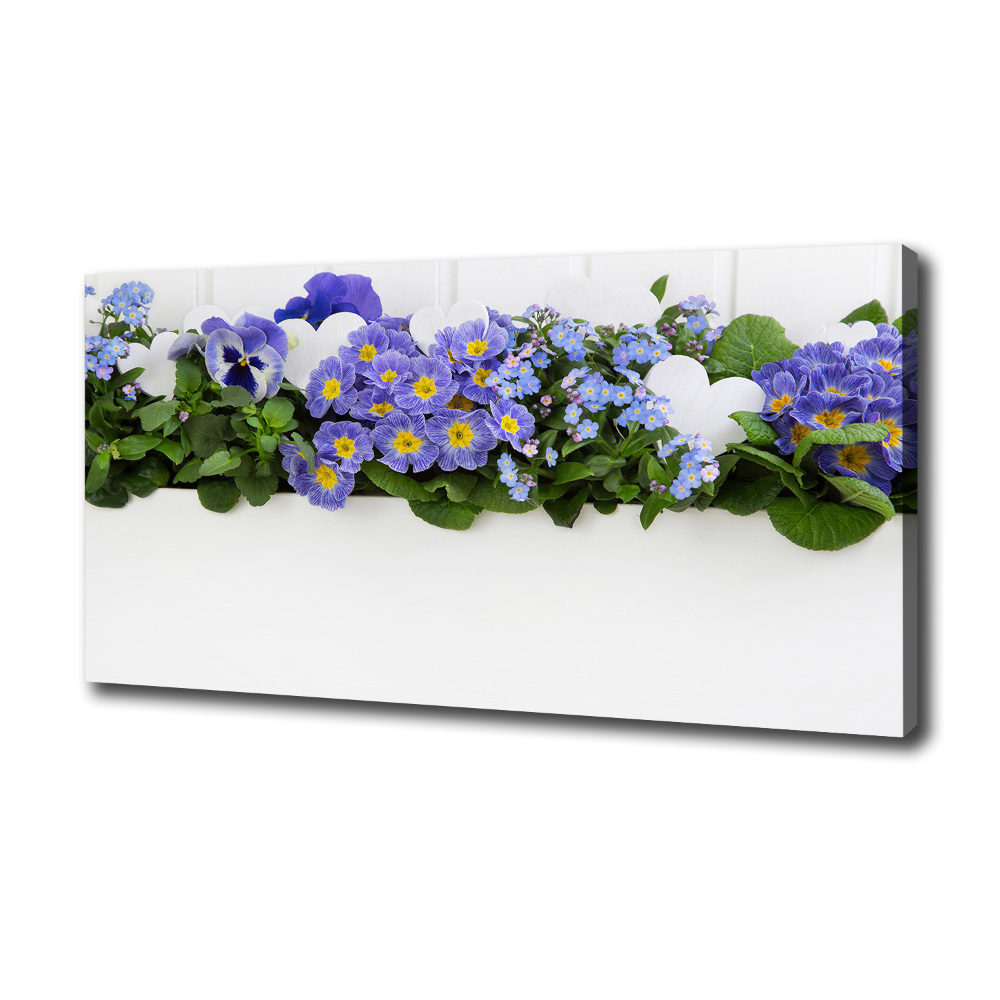 Canvas wall art Blue flowers