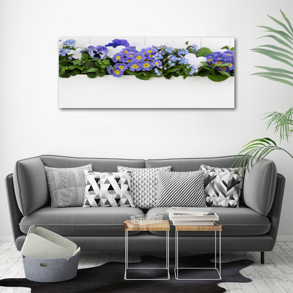 Canvas wall art Blue flowers