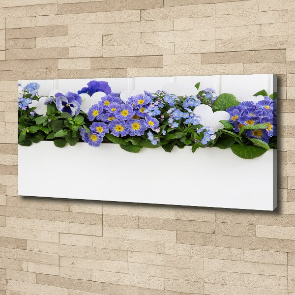 Canvas wall art Blue flowers