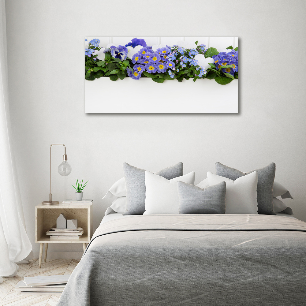 Canvas wall art Blue flowers