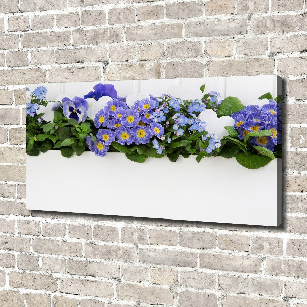 Canvas wall art Blue flowers