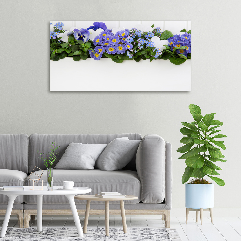 Canvas wall art Blue flowers