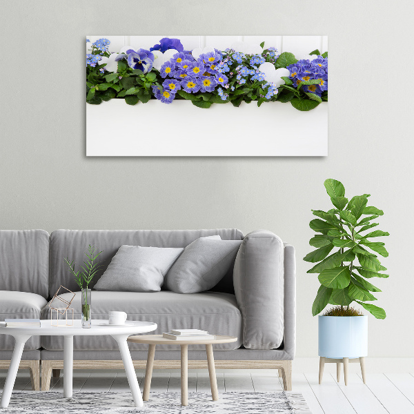 Canvas wall art Blue flowers