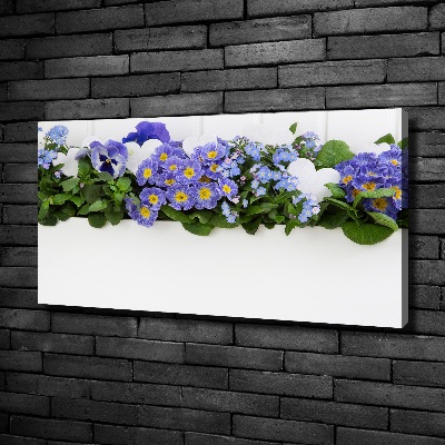 Canvas wall art Blue flowers