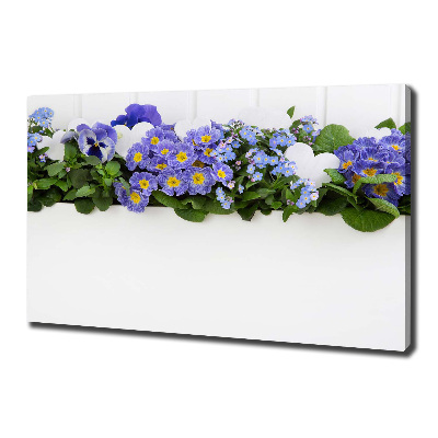 Canvas wall art Blue flowers