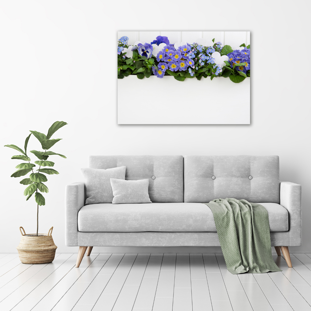 Canvas wall art Blue flowers