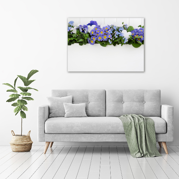 Canvas wall art Blue flowers