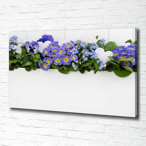 Canvas wall art Blue flowers