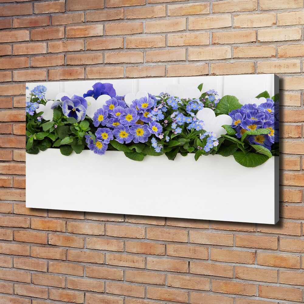 Canvas wall art Blue flowers