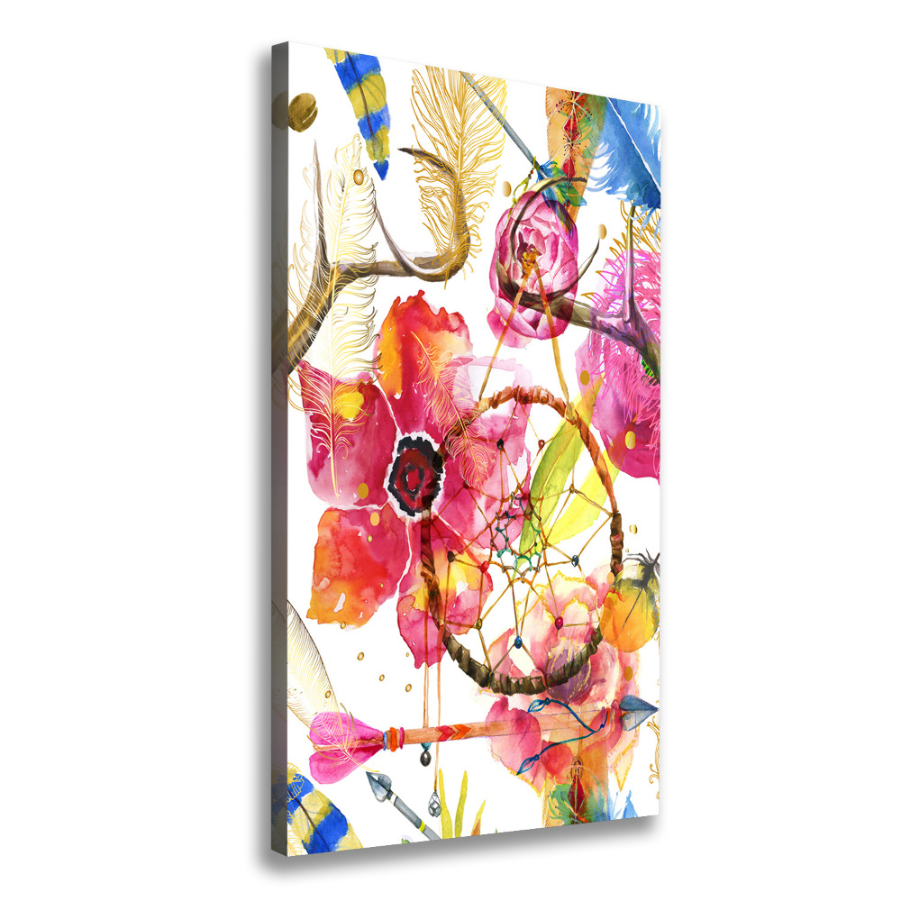 Wall art canvas large Flowers style boho