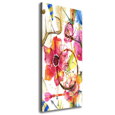 Wall art canvas large Flowers style boho