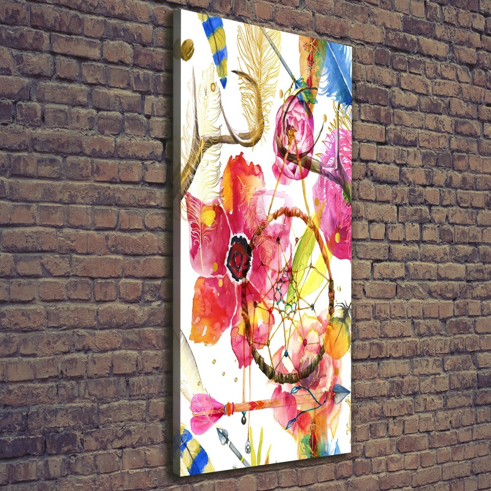 Wall art canvas large Flowers style boho