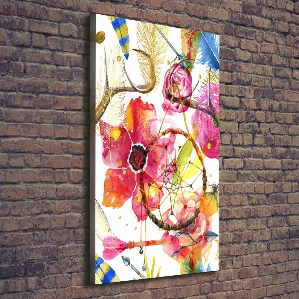 Wall art canvas large Flowers style boho