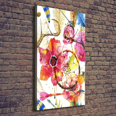 Wall art canvas large Flowers style boho