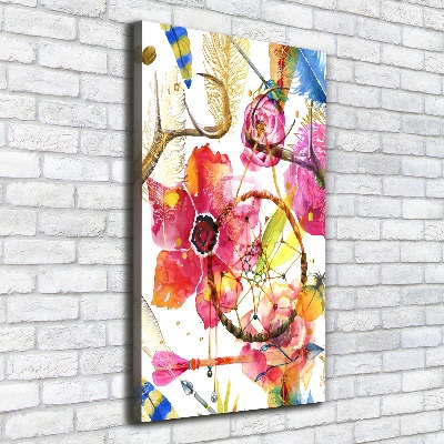 Wall art canvas large Flowers style boho