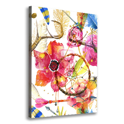 Wall art canvas large Flowers style boho