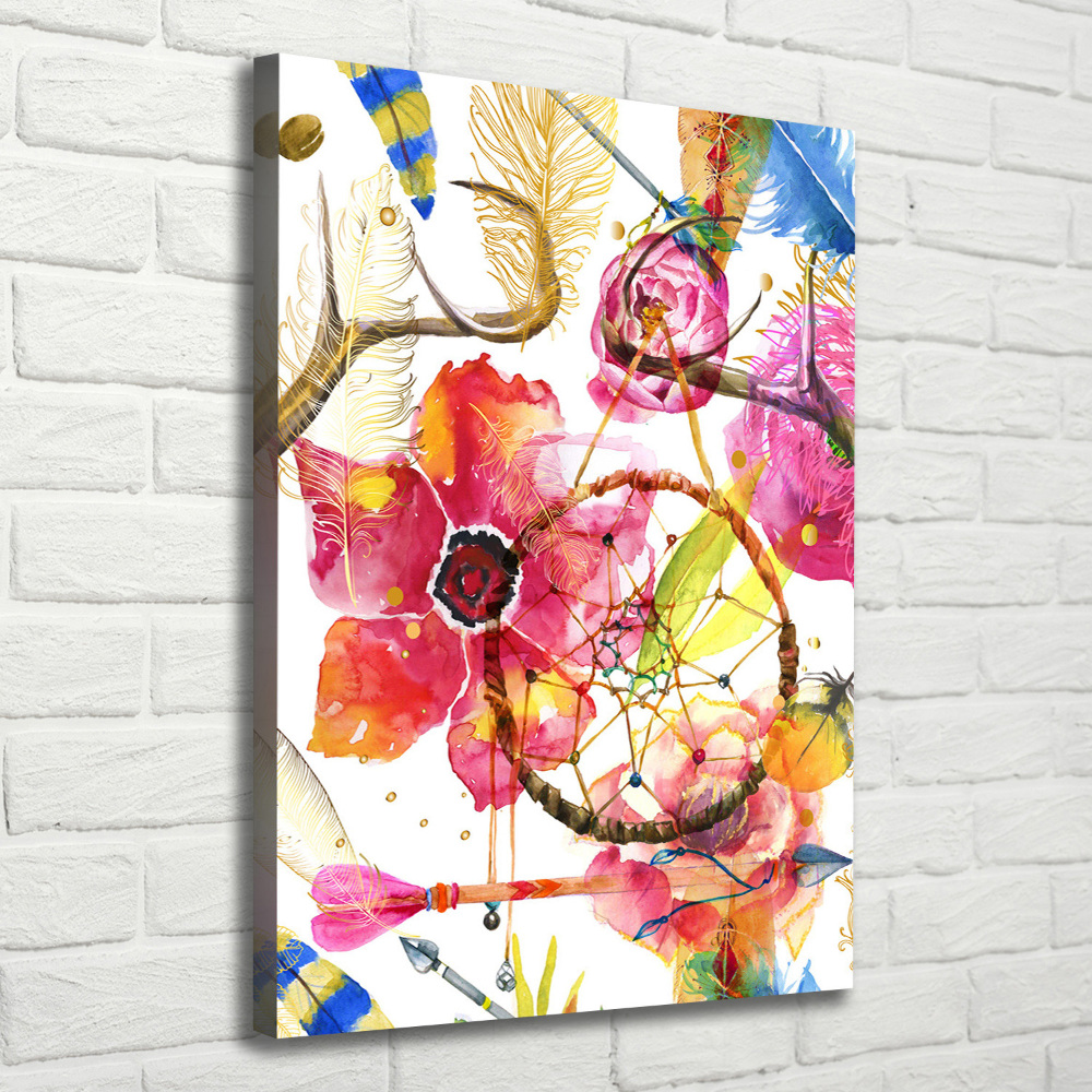 Wall art canvas large Flowers style boho