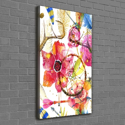 Wall art canvas large Flowers style boho