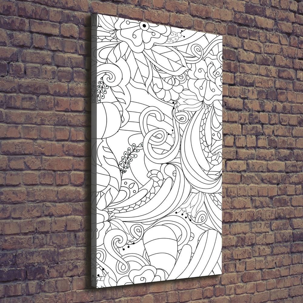 Large canvas wall art Zentangle background