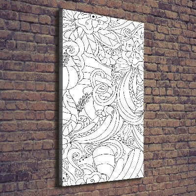 Large canvas wall art Zentangle background