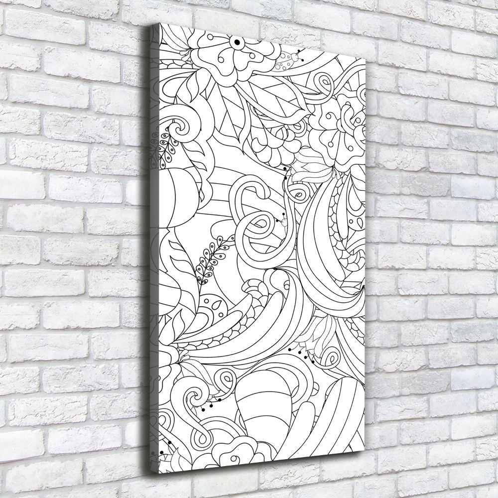 Large canvas wall art Zentangle background