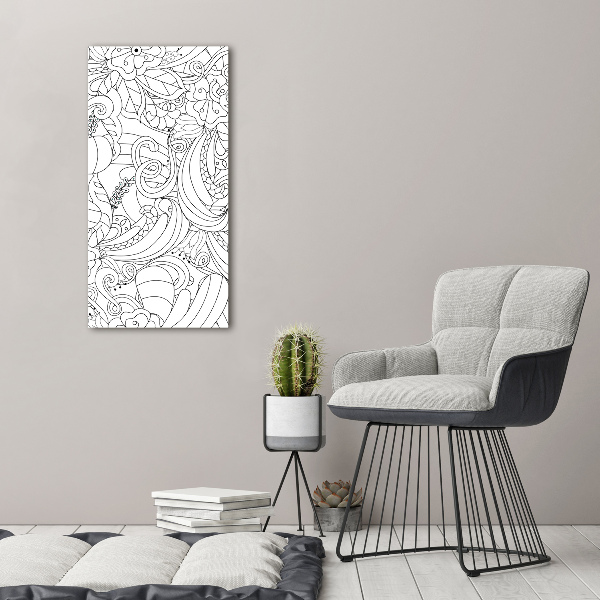 Large canvas wall art Zentangle background