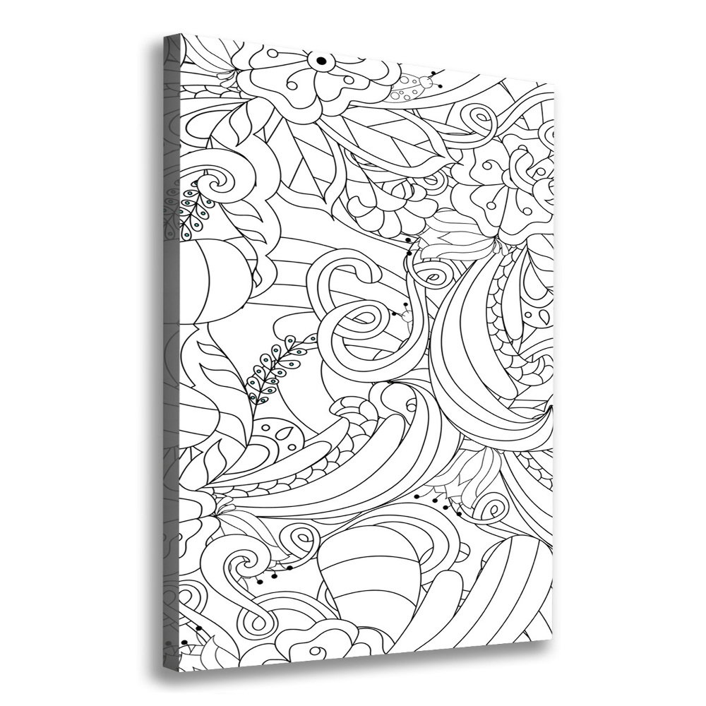 Large canvas wall art Zentangle background