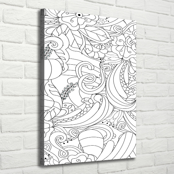 Large canvas wall art Zentangle background