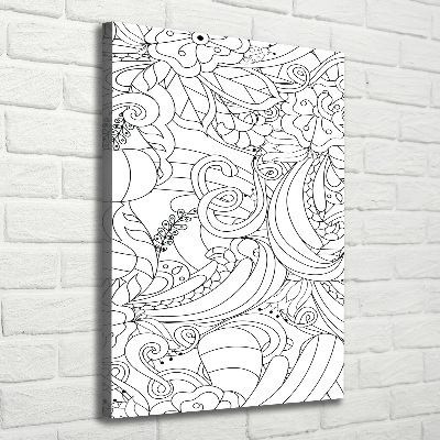 Large canvas wall art Zentangle background