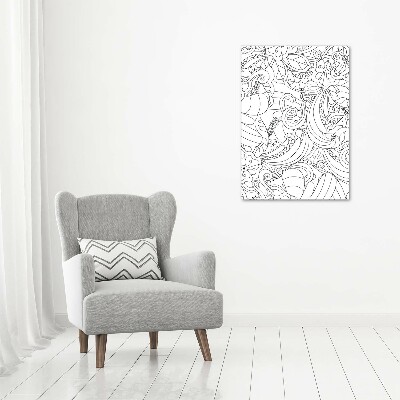 Large canvas wall art Zentangle background