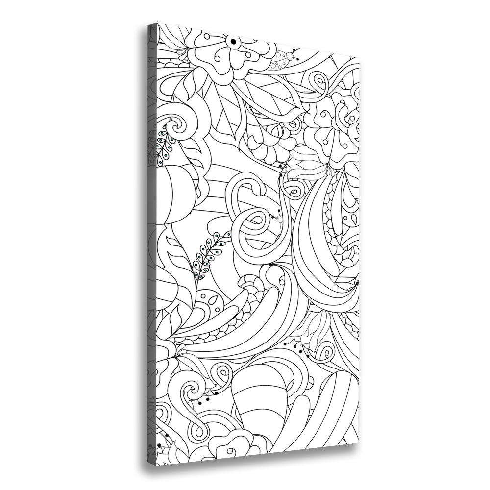 Large canvas wall art Zentangle background