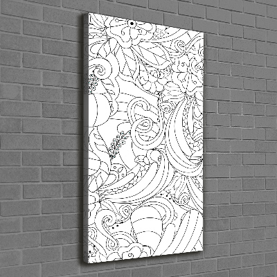 Large canvas wall art Zentangle background