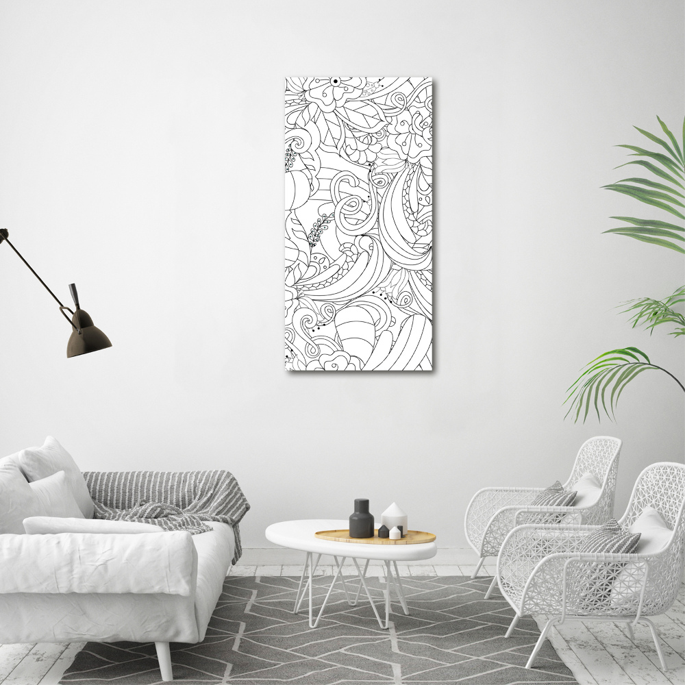 Large canvas wall art Zentangle background