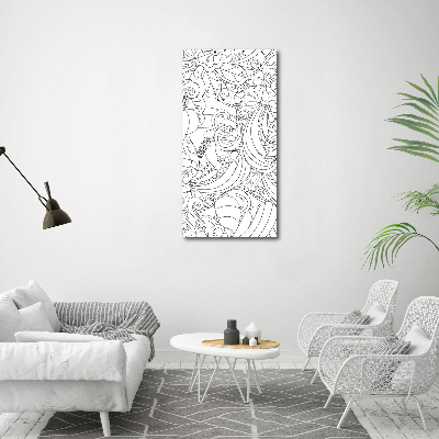 Large canvas wall art Zentangle background